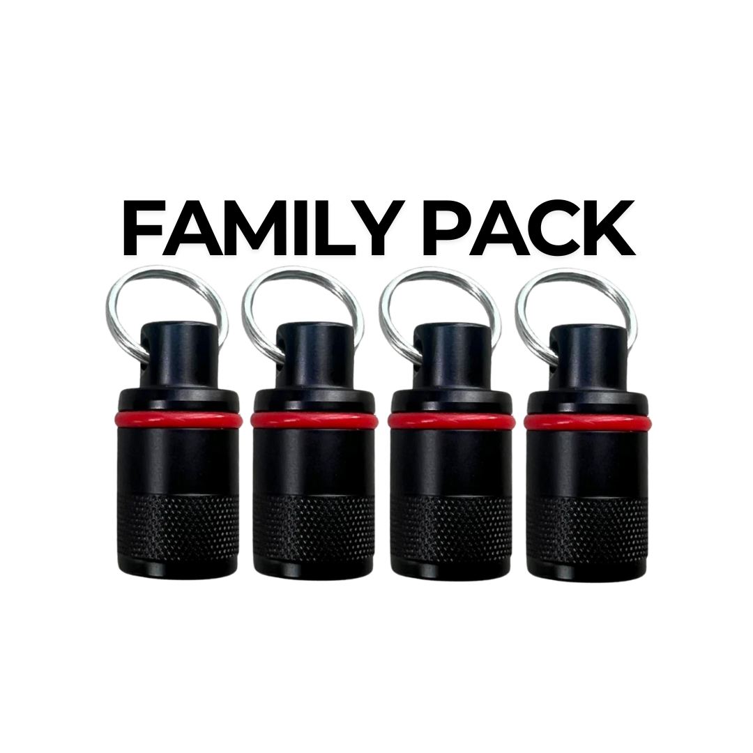Family 4-Pack Black Emergency Pill Fob