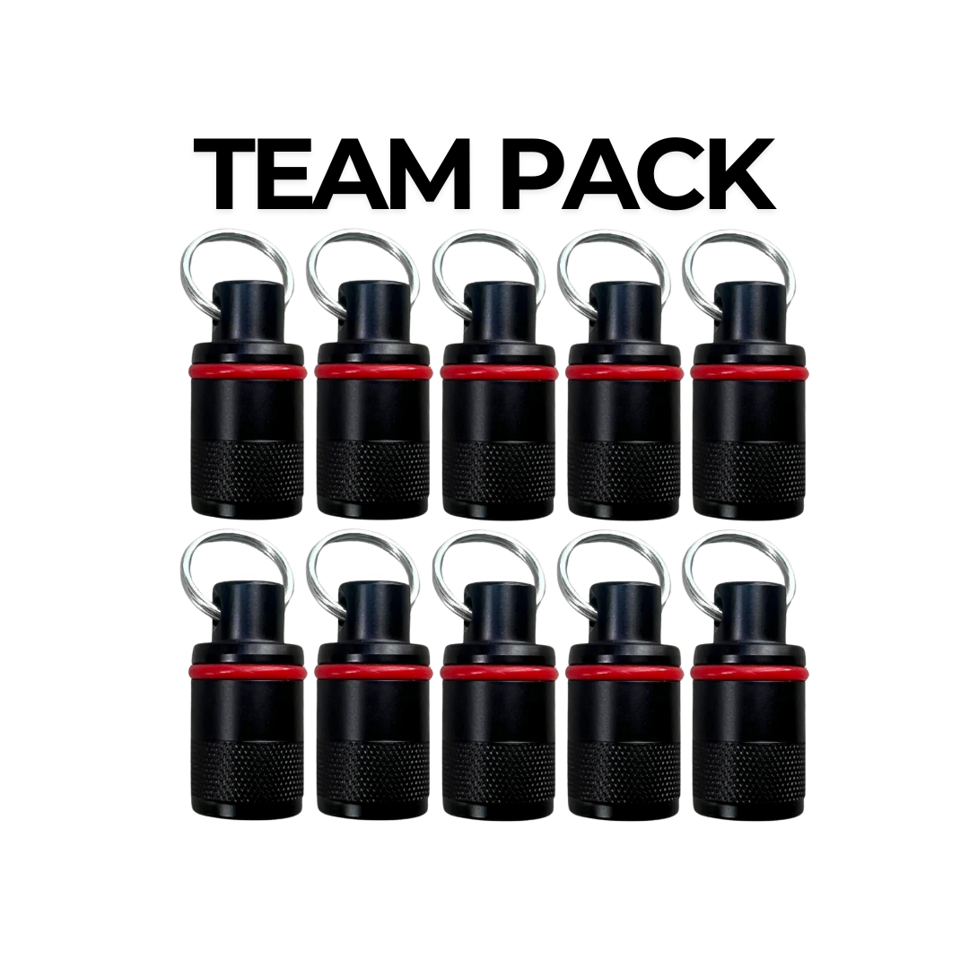 Team 10-Pack Black Emergency Pill Fob